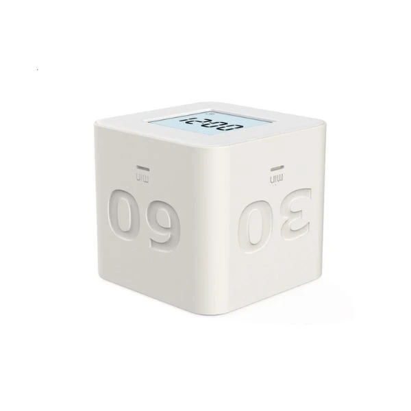 Küchentimer und Uhr Kub HOME 6x6x5,5 cm 144250 by SCANDINAVIAN HOME color Vit