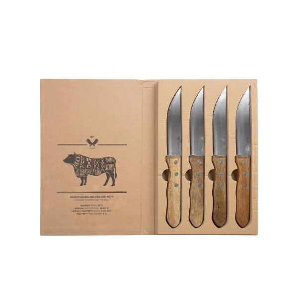 Grillmesser 4er-Set By Bercato® 23,5 cm B60034 by SCANDINAVIAN HOME color Svart