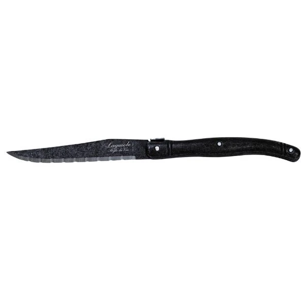 Laguiole Steakmesser Schwarz Stonewash 6er-Set Style de Vie 530103 by STYLE DE VIE color Svart