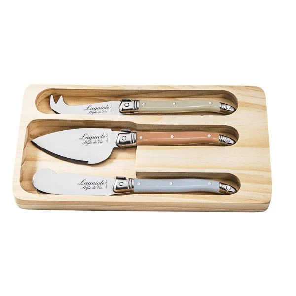 Laguiole Style de Vie Käsemesser-Set 3-tlg. Schwarz 530109 by STYLE DE VIE color Svart