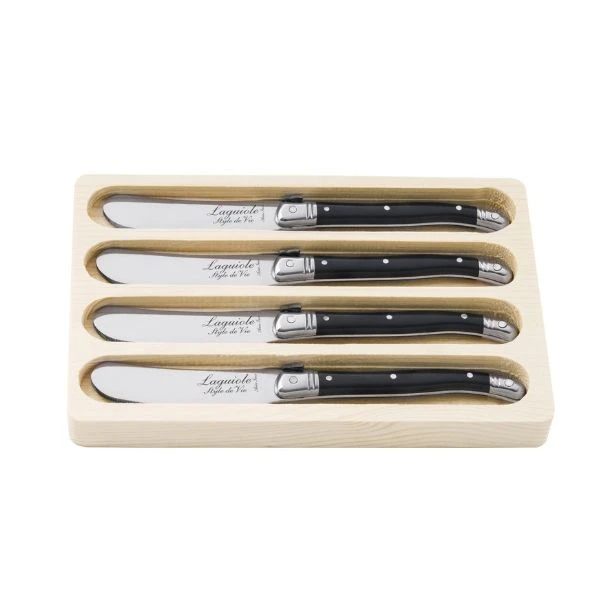 Laguiole Buttermesser Schwarz 4er-Set - Style de Vie 530112 by STYLE DE VIE color Svart