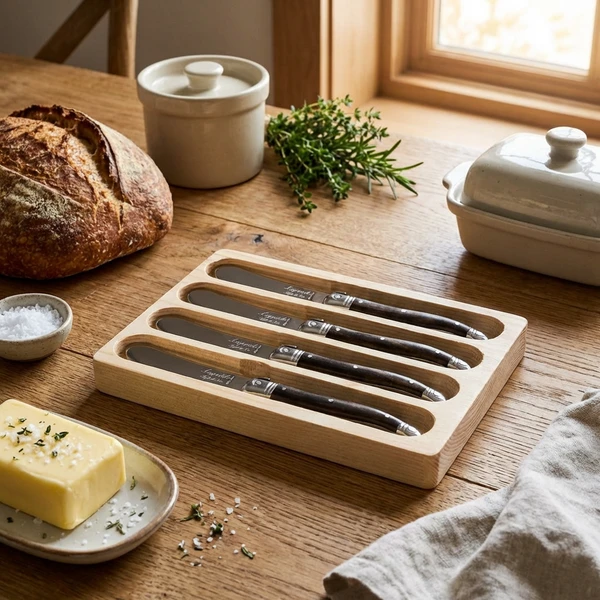 Laguiole Buttermesser Dunkelholz 4er-Set STYLE DE VIE 530114 by STYLE DE VIE color Svart