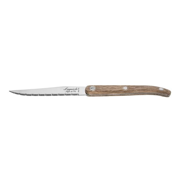 Laguiole Steakmesser Eiche Wellenschliff 6er-Set SdV 530401 by STYLE DE VIE color Svart
