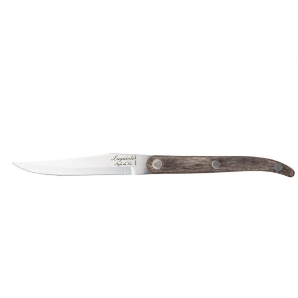 Laguiole Steakmesser-Set Grau Pakka Glatt 6er-Set Style de Vie 530402 by STYLE DE VIE color Svart