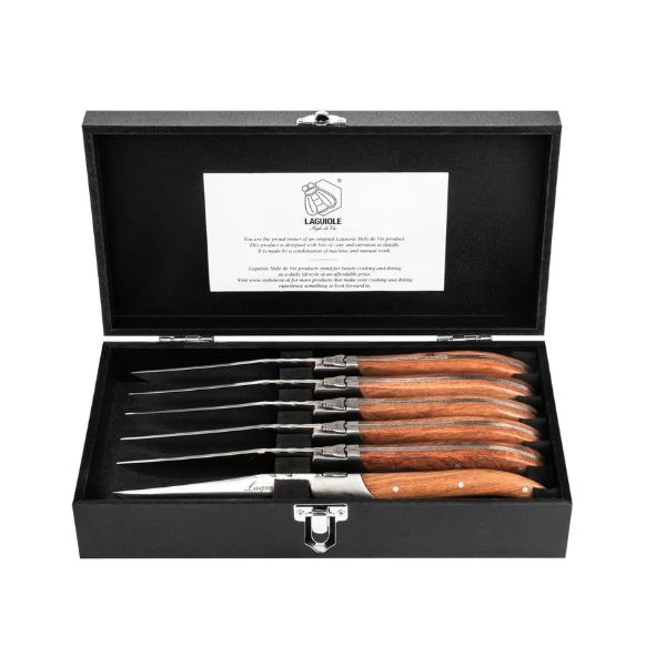 Laguiole Steakmesser-Set Pakka Rose 6-tlg. – Style de Vie 530502 by STYLE DE VIE color Svart