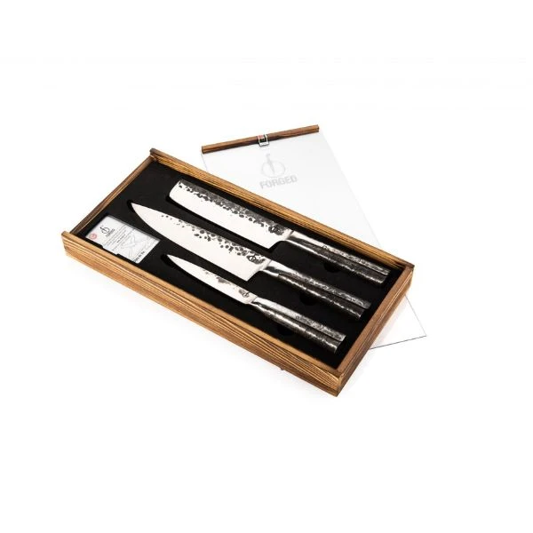 Messerset 3-teilig geschmiedet Intense SdV 20/18/13 cm 531105 by STYLE DE VIE color Svart