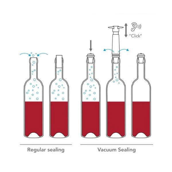Vacu Vin Wine Saver Edelstahl 3er-Pack V06492606 by VACUVIN color Svart