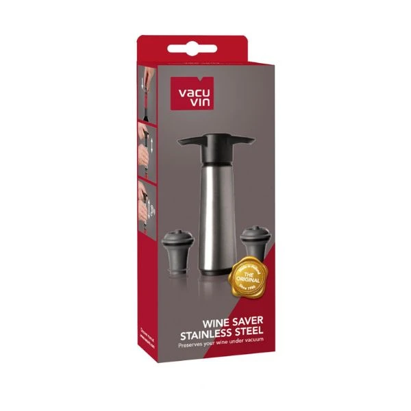Vacu Vin Wine Saver Edelstahl 3er-Pack V06492606 by VACUVIN color Svart