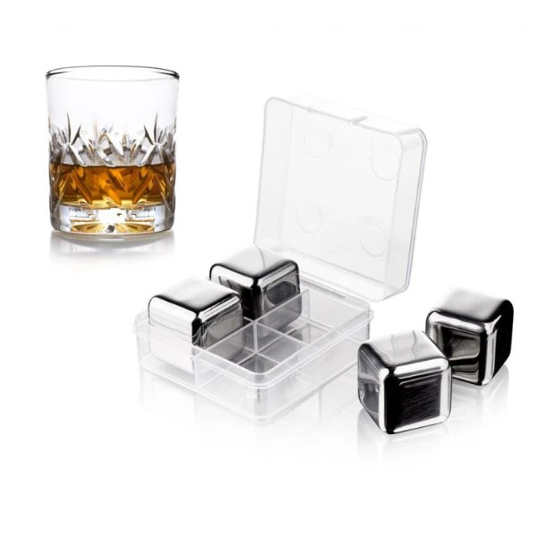 Whiskysteine 4er-Set Vacuvin® V18603606 by VACUVIN color Svart