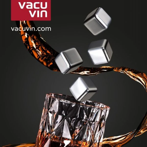 Whiskysteine 4er-Set Vacuvin® V18603606 by VACUVIN color Svart