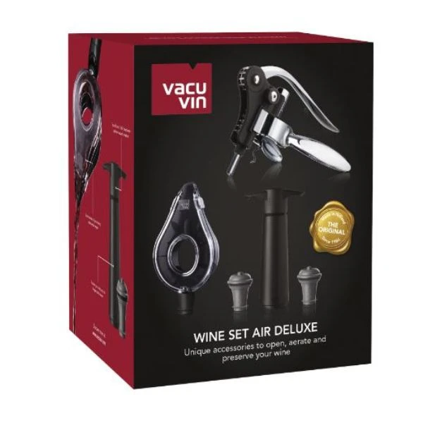 Weinset/5 Air Deluxe Vacuvin® V3890760 by VACUVIN color Svart