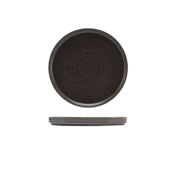 Cinder Black Präsentationsteller flach 21 cm – Terra LP-PBK21 by Genware color Svart