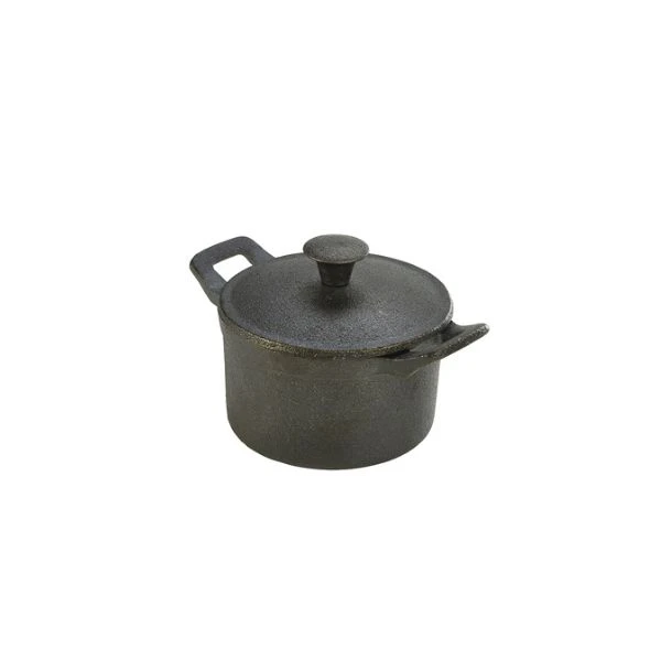 Mini Gusseisen Kasserolle 10 x 6 cm - 40 cl C106 by Genware color Svart
