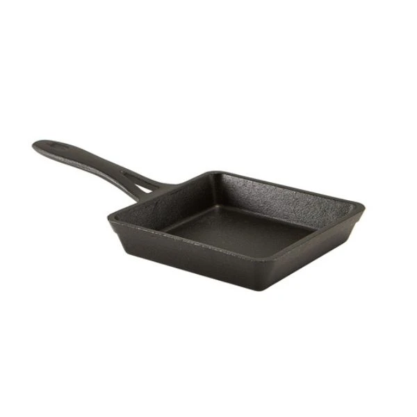 Mini-Gusseisenpfanne 13 x 3 cm Quadratisch C133 by Genware color Svart