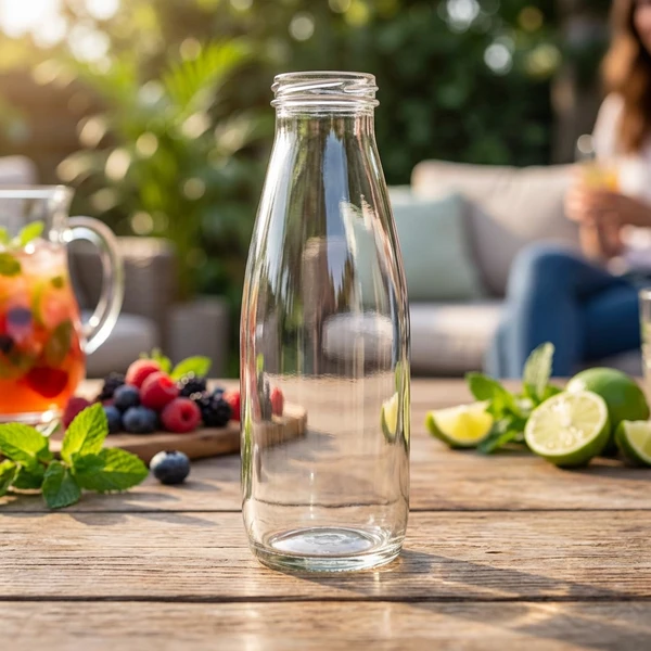 Mini-Glasflasche – für Smoothies, Drinks oder Wasser 50 cl MMB500 by Genware color Svart