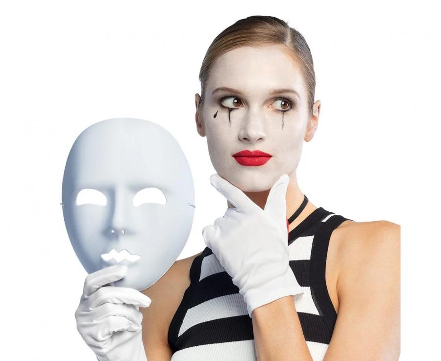 Pantomime Maske Weiß 180GO by Godan color Svart