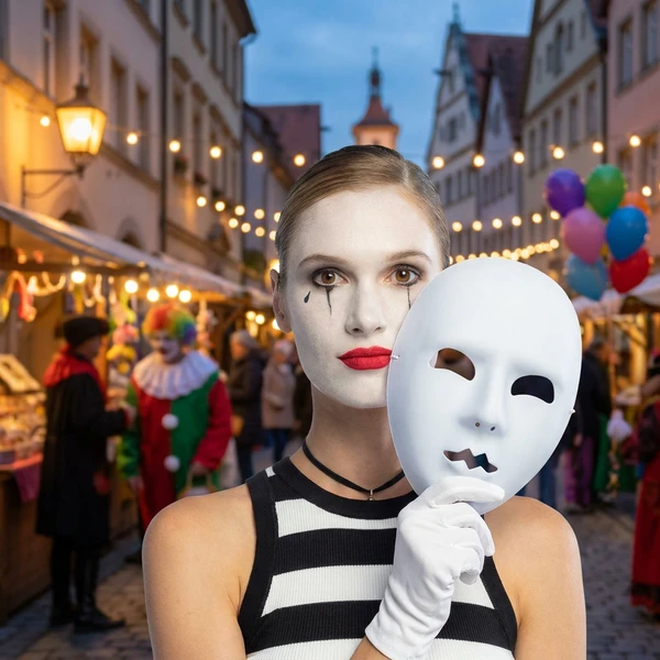 Pantomime Maske Weiß 180GO by Godan color Svart