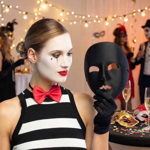 Pantomimenmaske schwarz 181GO by Godan color Svart