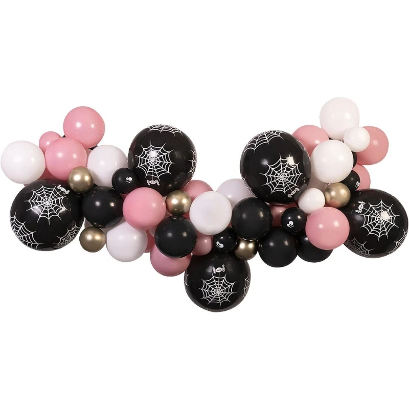 Ballongirlande Halloween DIY (Pink) 65 Ballons + Montageband 26695 by Godan color Svart