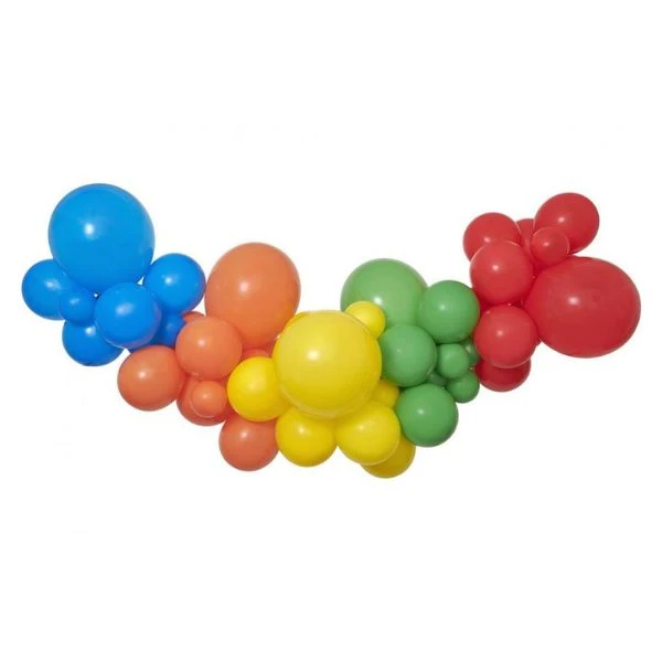 DIY Ballongirlande Regenbogen – 65 Ballons inkl. Ballonband 31300 by Godan color Svart