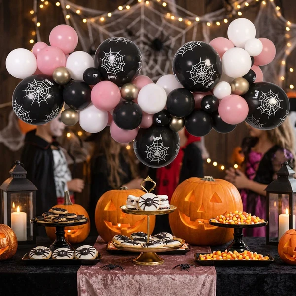 DIY Halloween Ballongirlande (Pink) 65 Ballons + Band 31782 by Godan color Svart