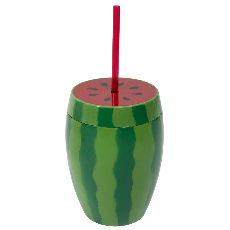 Wassermelonen-Becher mit Strohhalm 900 ml 52073BO by Godan color Svart