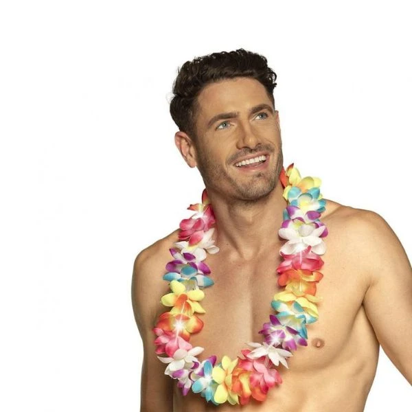 Hawaii-Blumenkette Sommerblink (mit LED-Licht) 52235 by Godan color Svart