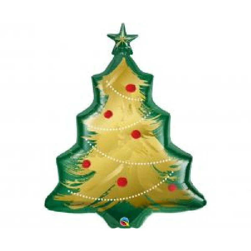 Folienballon 101 cm QL SHP Tannenbaum Gold 89972 by Godan color Svart