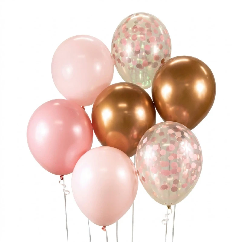 Ballonstrauß B&C Pink und Kupfer 7 Stk. BB-RMD7 by Godan color Svart