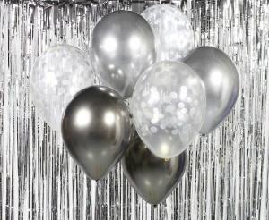 Luftballon-Bouquet B&C Silber & Graphit 7 Stk. BB-SRG7 by Godan color Svart