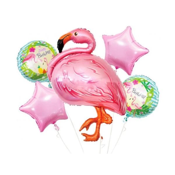 Folienballon - Flamingo Set / 5 Stk. BZ-HFLA by Godan color Svart