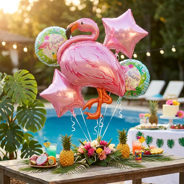 Folienballon - Flamingo Set / 5 Stk. BZ-HFLA by Godan color Svart