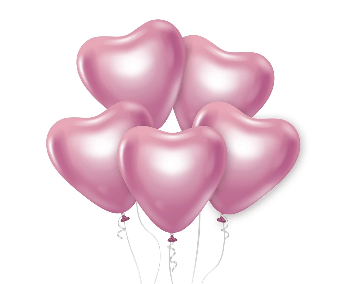 Luftballons Beauty&Charm Platin Rosa Herzen 12" / 6 Stk. CB-S6LJ by Godan color Svart