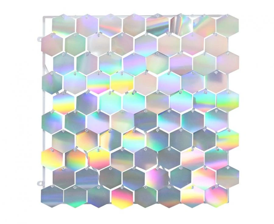 Dekorative irisierende Platte Transparent 30x30 cm / 80 Sechsecke GA-POPP by Godan color Svart