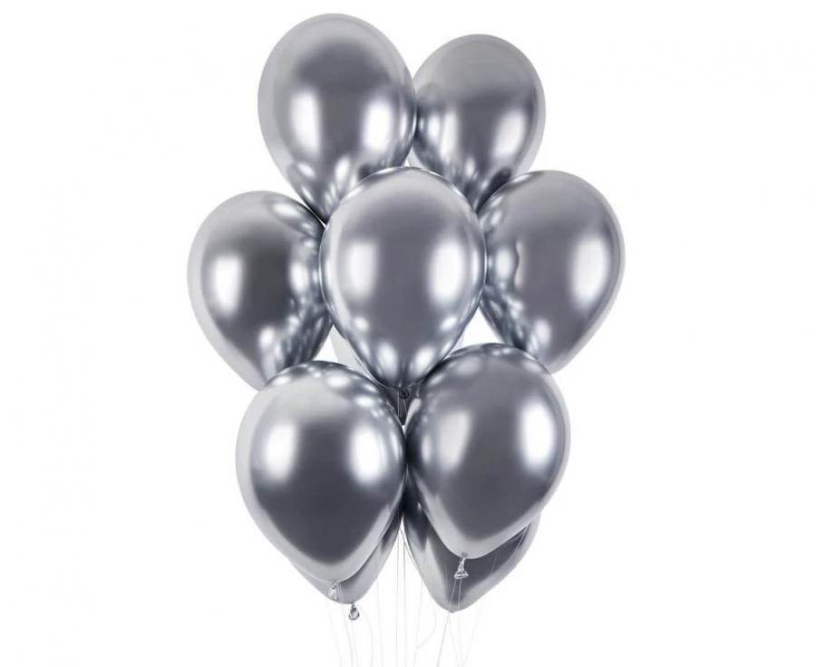 Glänzende Ballons GB120 33cm Silber 50 Stück. GB120/89 by Godan color Svart