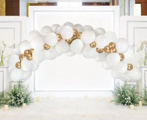 Ballongirlande B&amp;C weiß und gold 70 Stück GB-BZ70 by Godan color Svart
