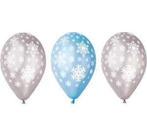 Ballons "Schneeflocke" metallisch - 30 cm / 5 Stk. GMS110/P141 by Godan color Svart