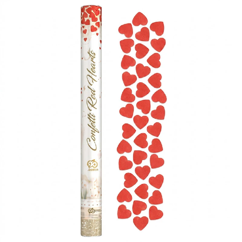 Konfettikanone mit roten Papierherzen - 60 cm JC-KPSC60 by Godan color Svart