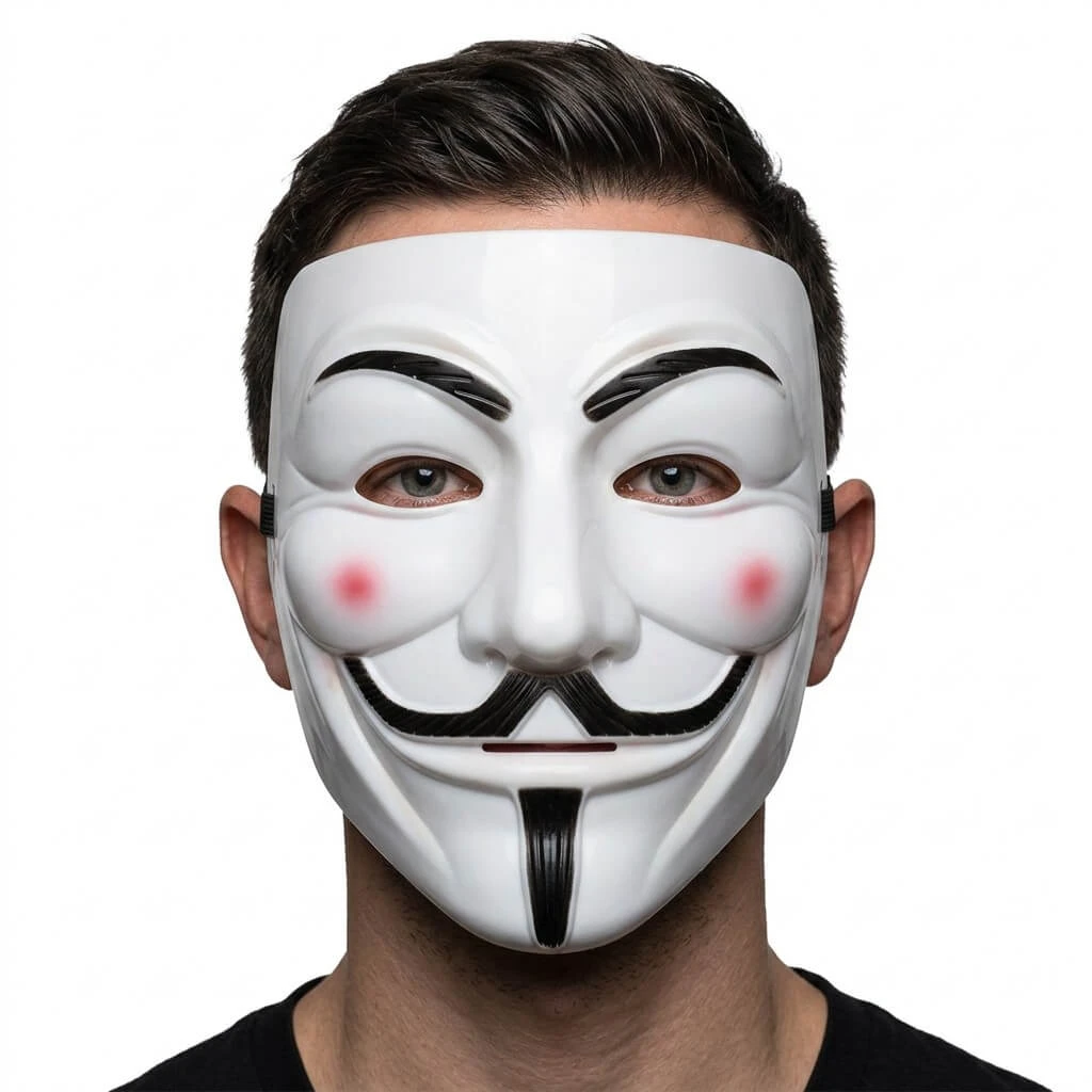 Anonymous Kostümmaske - Weißer Kunststoff MPROT-YH by Godan color Svart