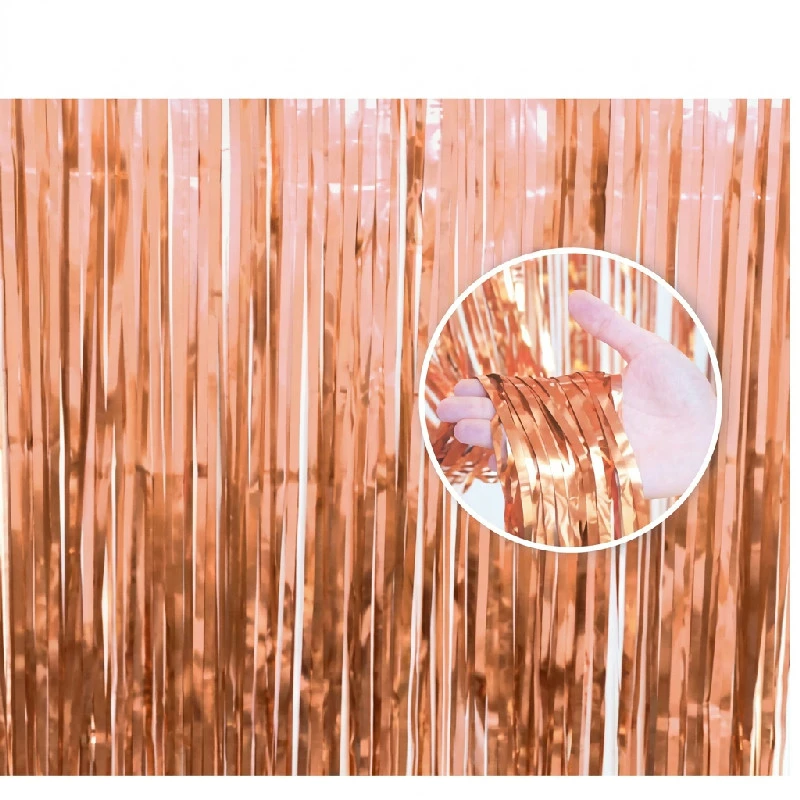 Fransenvorhang Roségold 90x240 cm PF-KDRG by Godan color Svart