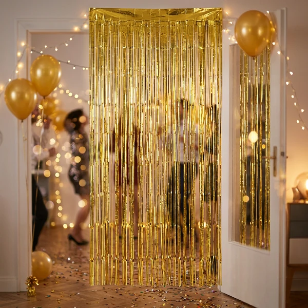 Fransenvorhang Gold 90x240 cm PF-KDZL by Godan color Svart