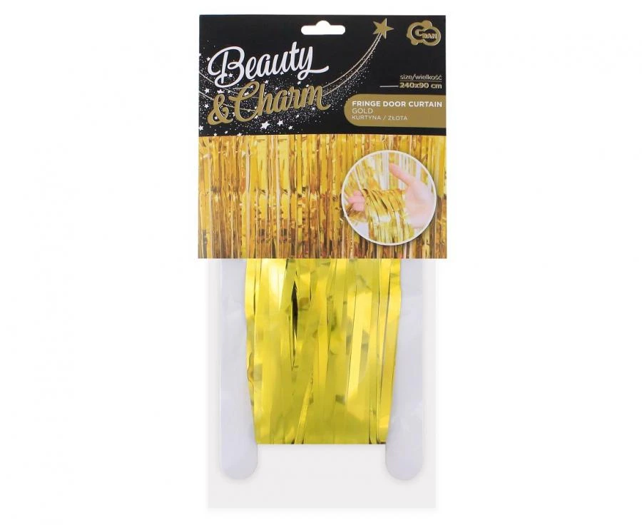 Fransenvorhang Gold 90x240 cm PF-KDZL by Godan color Svart