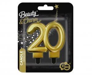 B&C Zahlenlicht - 20 Gold-Metallic 80 cm PF-SCZ20 by Godan color Svart