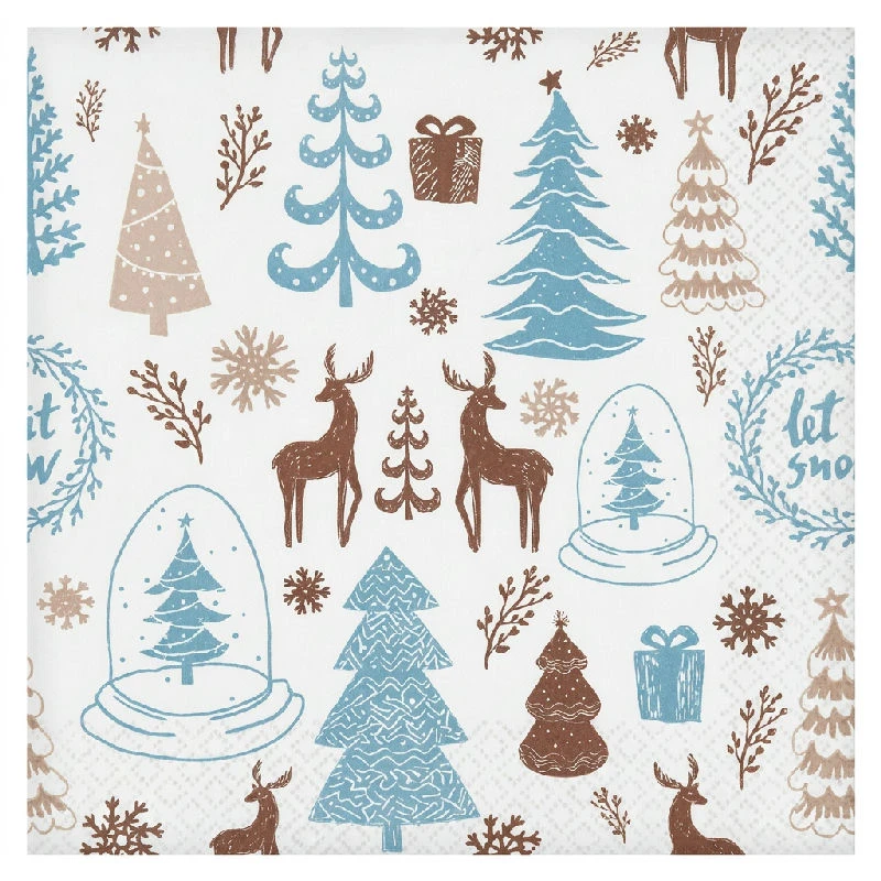 Papierservietten Hej Vinter Weiß 33x33 cm 20 Stück PG-SHWB by Godan color Svart