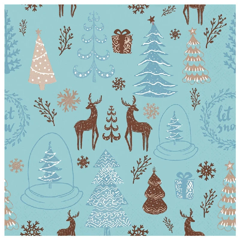 Papierservietten Hej Vinter Hellblau 33x33 cm 20 Stk. PG-SHWN by Godan color Svart