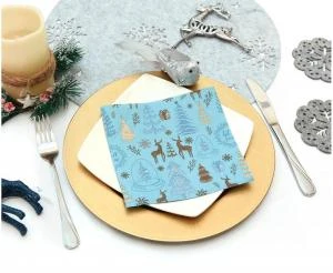 Papierservietten Hej Vinter Hellblau 33x33 cm 20 Stk. PG-SHWN by Godan color Svart