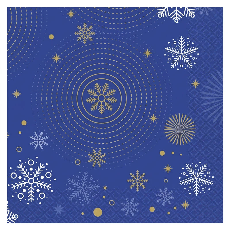 Papierservietten Navyblau Schneeflocken 33x33 cm – 20 Stück PG-SNBS by Godan color Svart