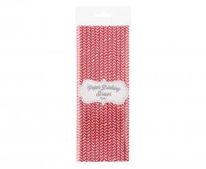 Papierröhrchen rot chevron 6x197 mm / 24 Stk. RP-CS24 by Godan color Svart