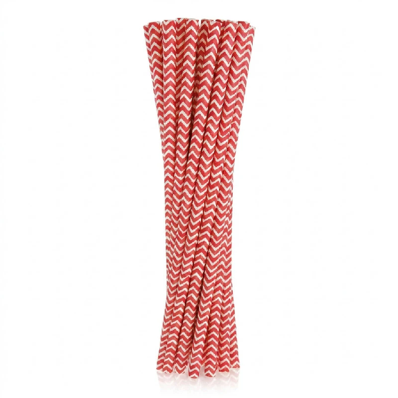 Papierröhrchen rot chevron 6x197 mm / 24 Stk. RP-CS24 by Godan color Svart