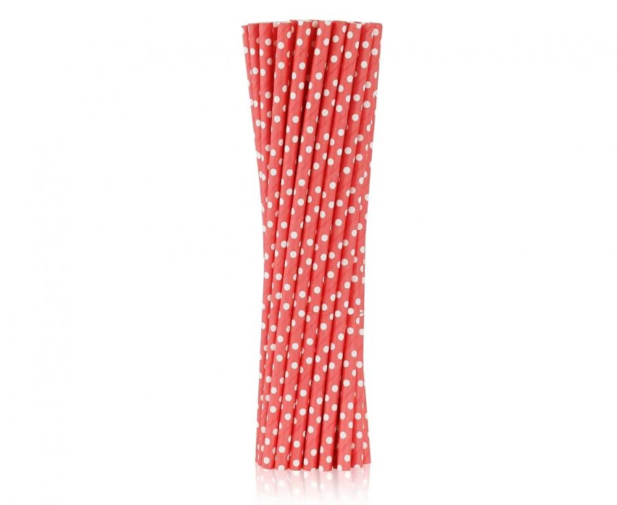 Papierstrohhalme rot gepunktet 6x197 mm / 250 Stück RP-CZGR by Godan color Svart